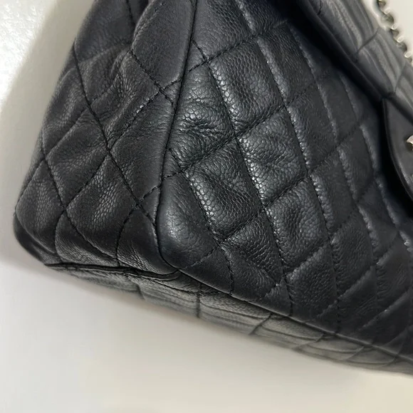 💎✨BEAUTIFUL✨💎 Chanel Quilted CC Caviar Leather Black Chain Shoulder … - Picture 7 of 17
